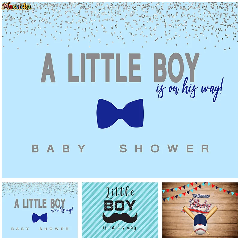 Mocsicka Baby Show Photography Background Little Boy Birthday Fast Day Happy Party Blue Backdrop Cake Smash Photo Banner Studio