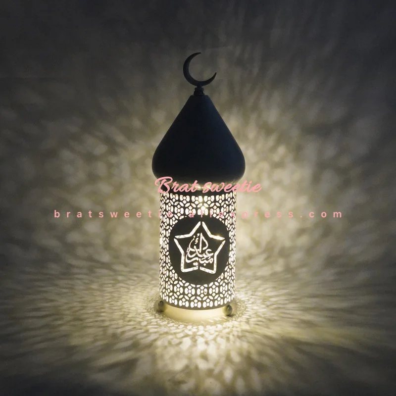 Masjid Lantern Night Light EID Mubarak Decoration for Home Islam Muslim Party Decor Eid Al Adha Ramadan Kareem Mosque LED Lights