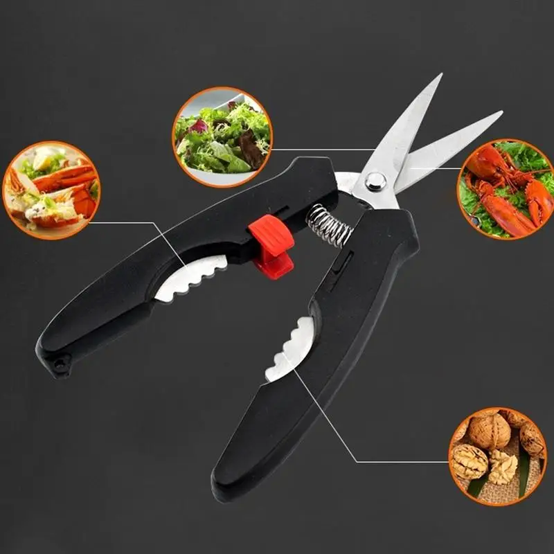 Lobster Scissors Multi Use Seafood Tool Kitchen Lobster Crab Shrimp Prawn Shell Peeler  Scissor Shear Snip Stainless