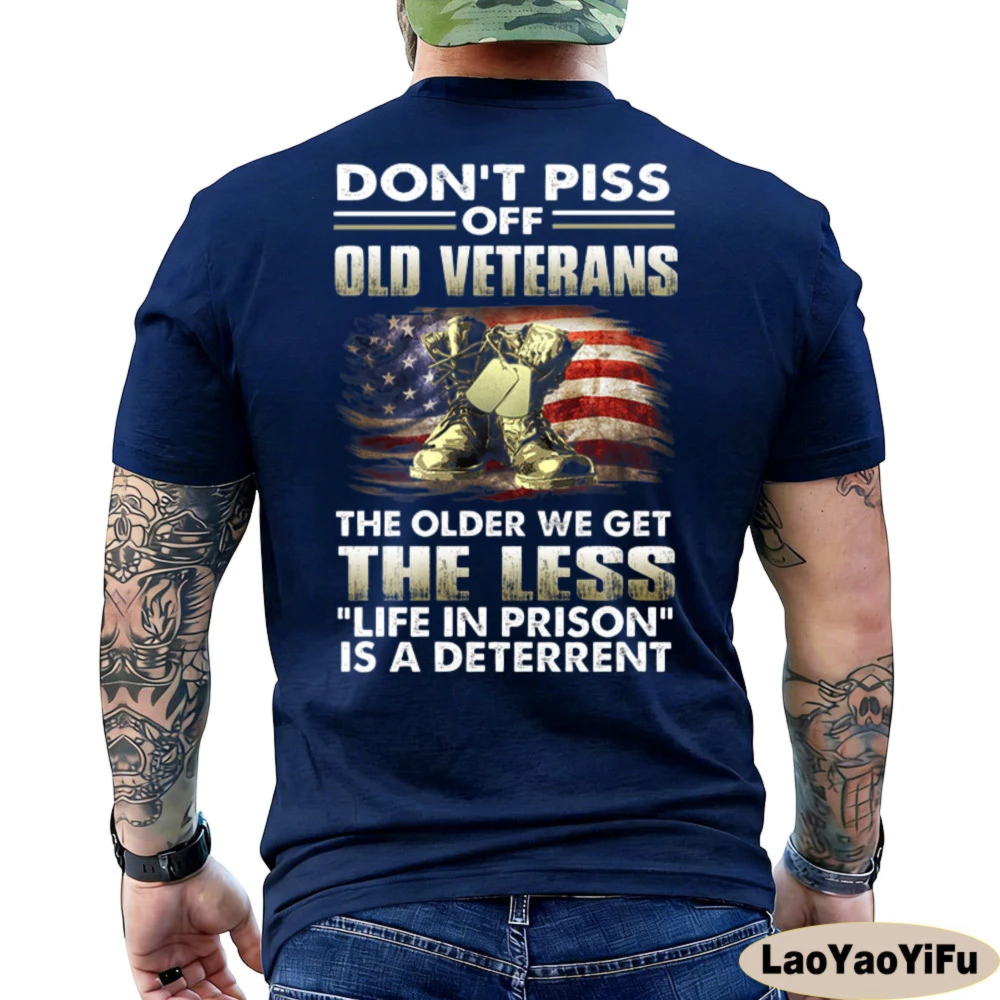 US Veteran Shirt Veteran Day Gift Son of A Vietnam Veteran Army Husband Gift Men Tees Don't Piss Off Old Veterans Shirt