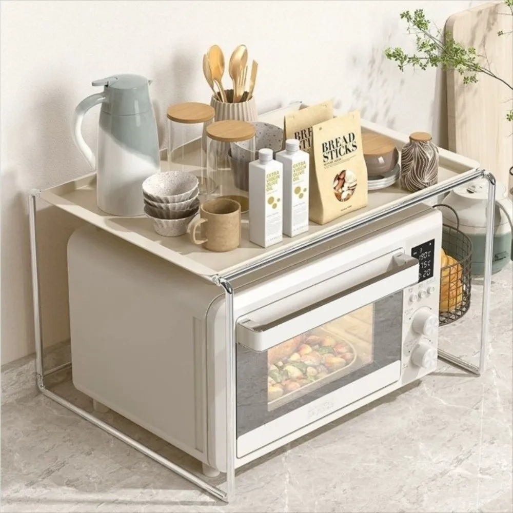 

Countertop Storage Microwave Oven Rack Detachable Metal Seasoning Storage Rack Space Saving Kitchen Countertop Storage Rack