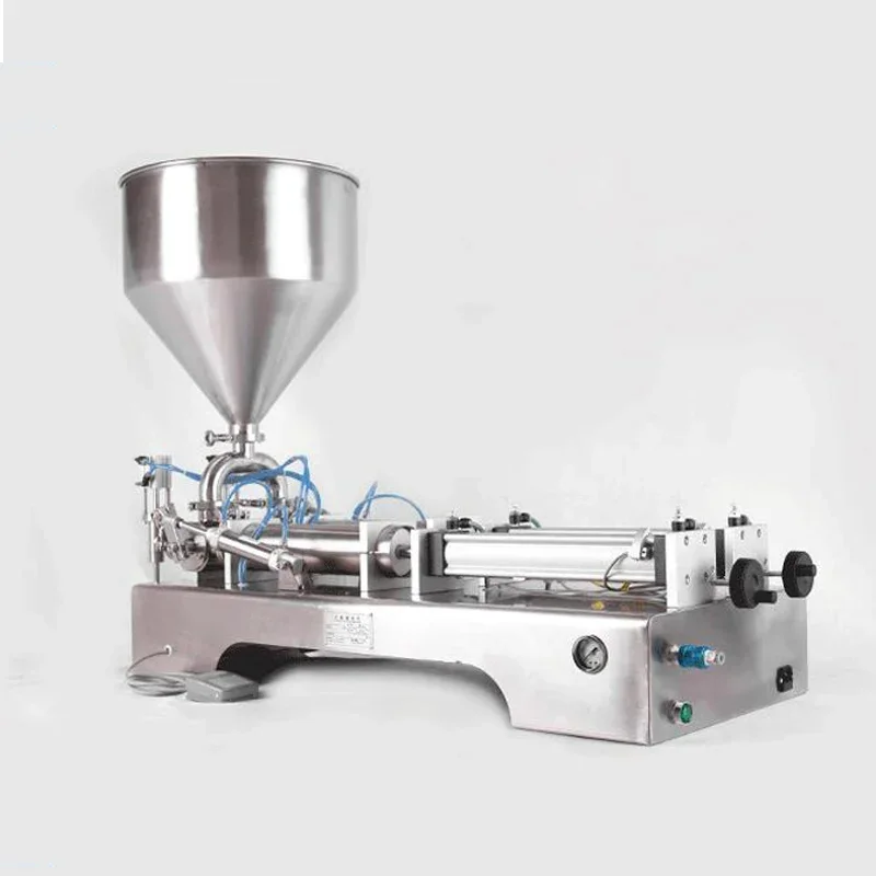 

Adjustable Pneumatic Paste Liquid Bottle Filling Machine With 30L Hopper For Filling Paste/Cream/Drink/Medicine
