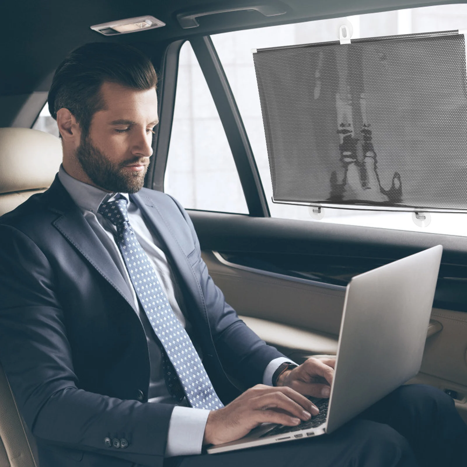 شفط كأس ظلة الستار لا الحفر ضوء حجب غطاء النافذة القابلة للإزالة الخصوصية أعمى للشقق مكاتب شرفة #6