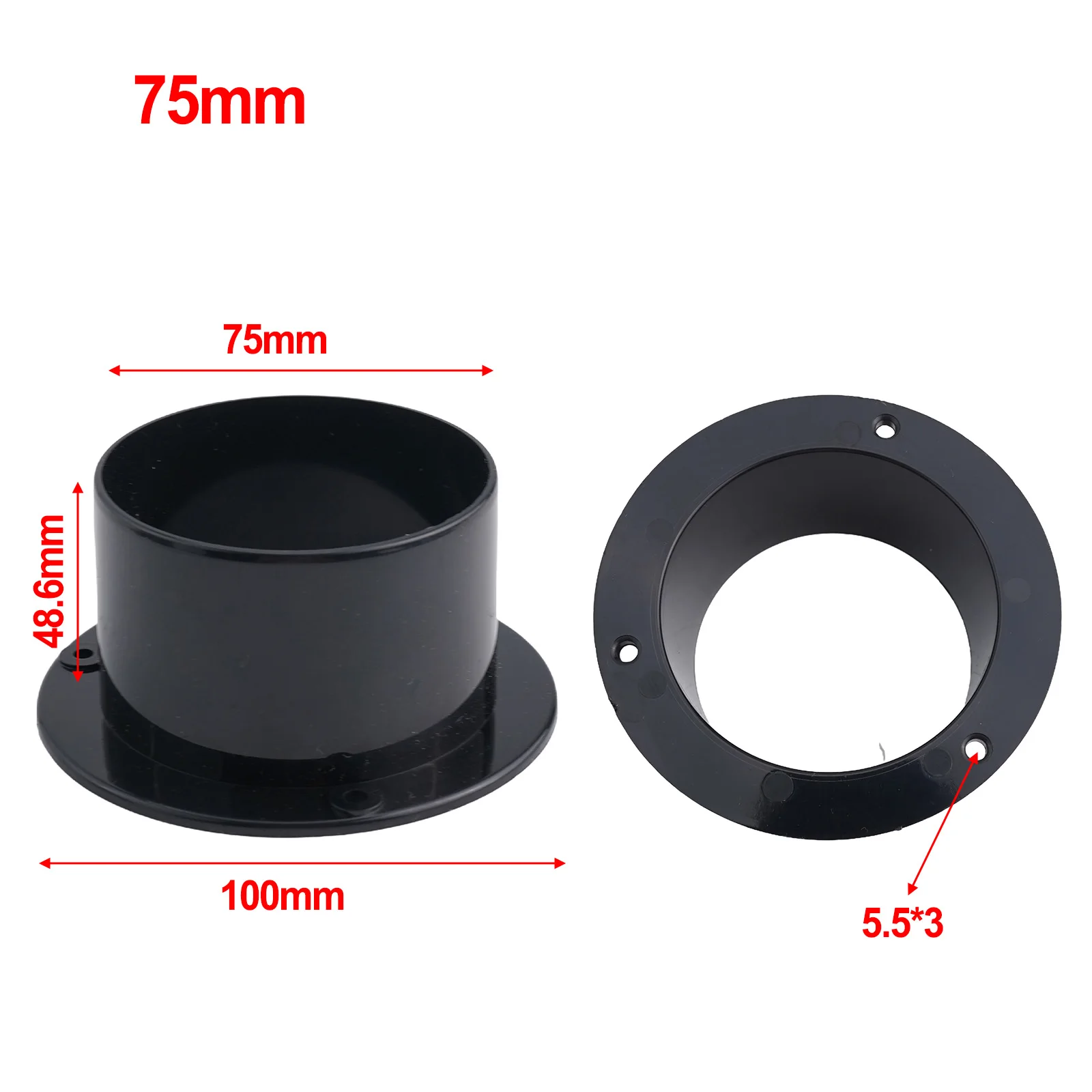 Round Flange ABS For Pipe Connector for Ventilation Ducts Suitable for Bathroom Fan Air Conditioning and for exhaust Systems