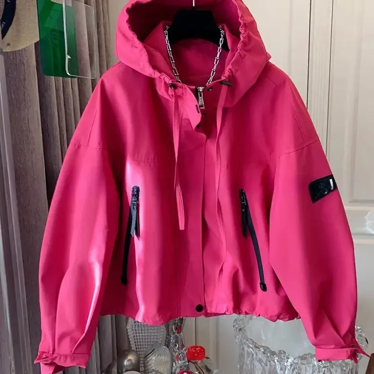 

Новая женская куртка в европейском стиле на весну и лето с капюшоном, ветрозащитная рабочая одежда, куртка