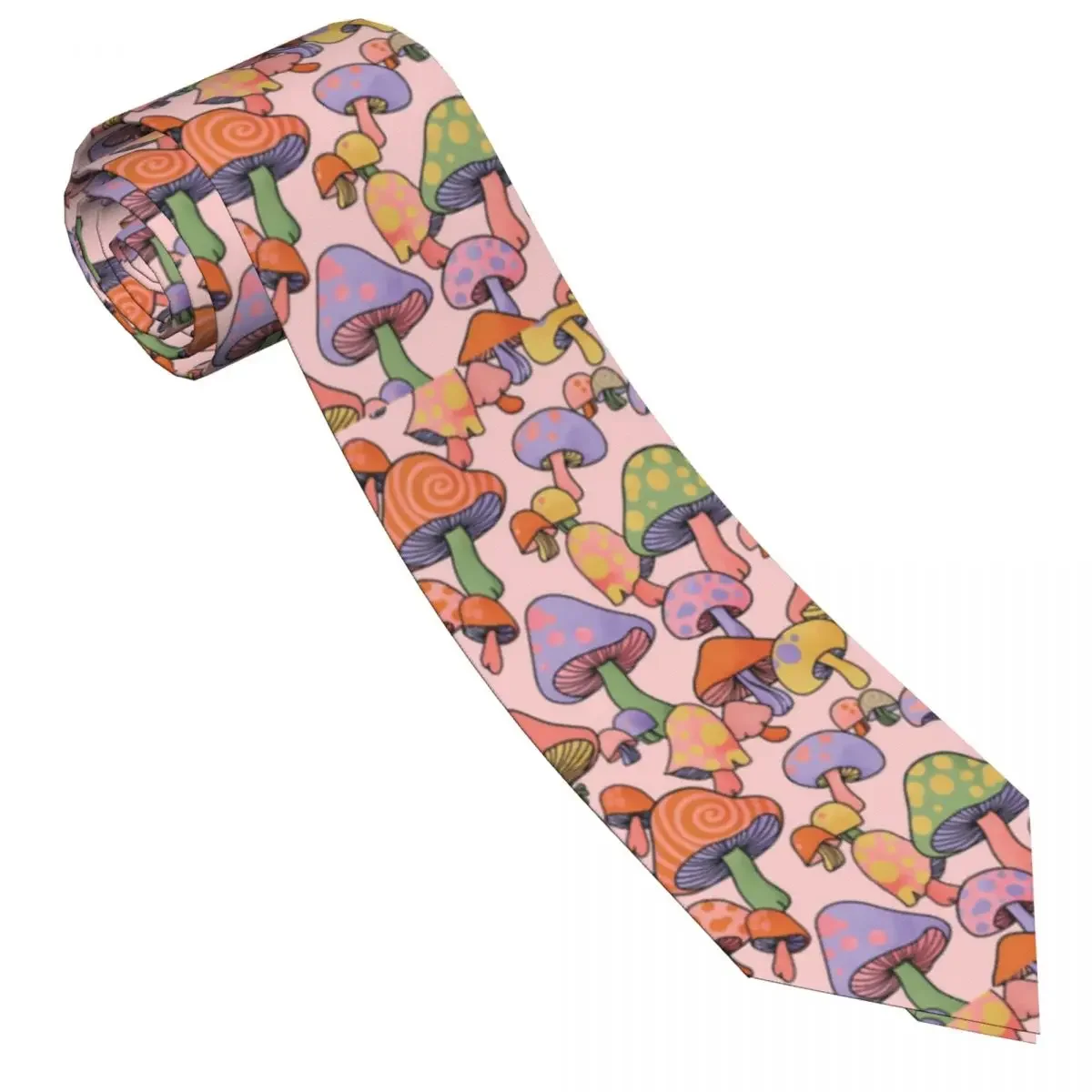 Cute Mushroom Cartoon Tie Hippie Witchy Classic Elegant Neck Ties For Men Wedding High Quality Collar Tie Necktie Accessories