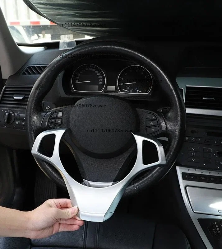For BMW X3 E83 2006 2007 2008 2009 2010 ABS Carbon Fiber Car Steering Wheel Frame Cover Trim Sticker Car Interior Accessories