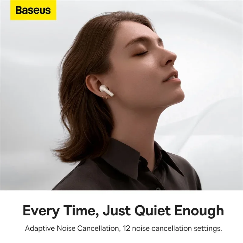 Imagem -03 - Baseus-storm Wireless Headphones Bluetooth 5.2 Earphones Cancelamento de Ruído Adaptativo Hifi Earbuds Fone Headsets Gamer Pro 6mic