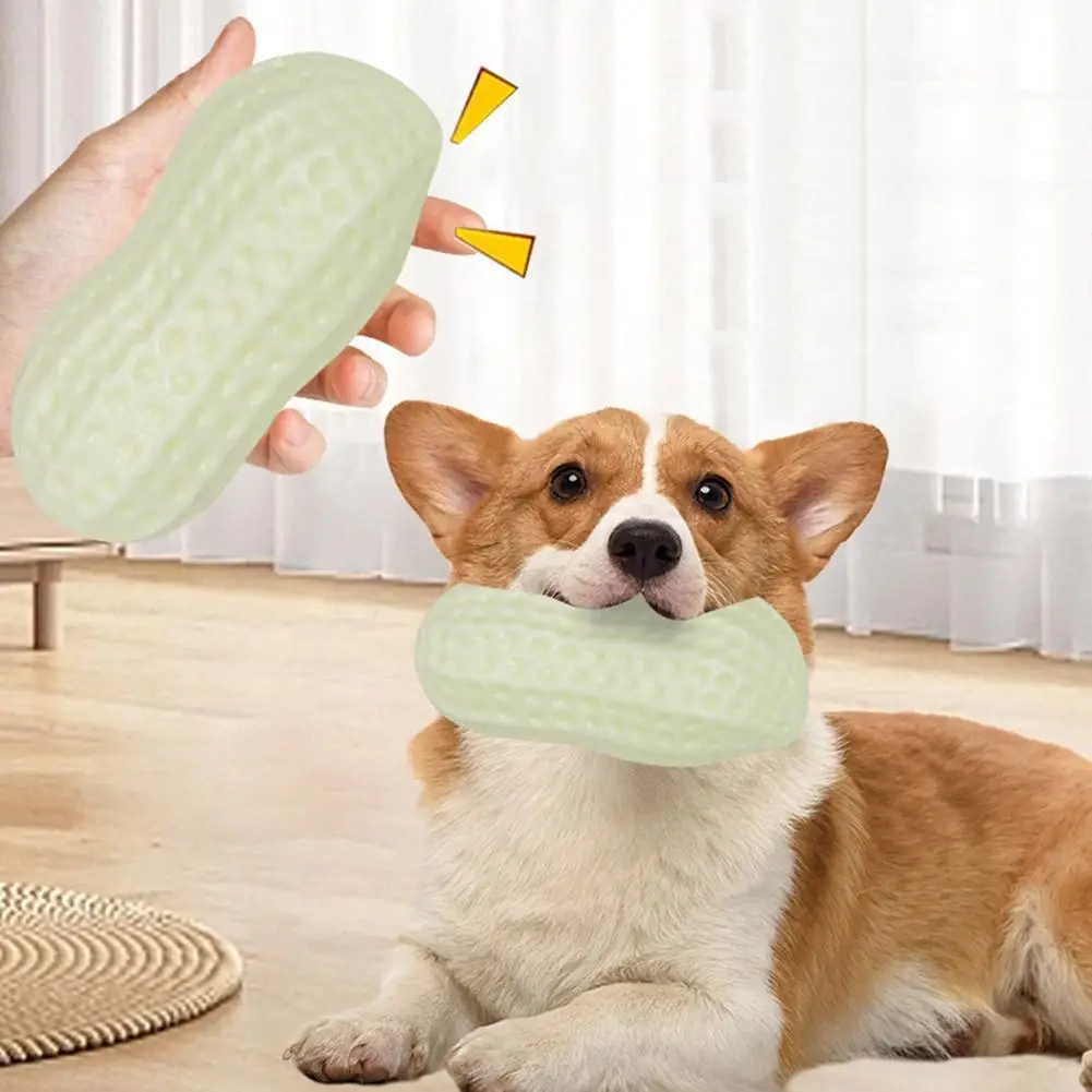 Hot Screaming Rubber Peanut Pet Peanut Tooth Grinding Chew Toy Puppy Toy for Large Dogs Sound Voice Dog Toys Bite Resistant