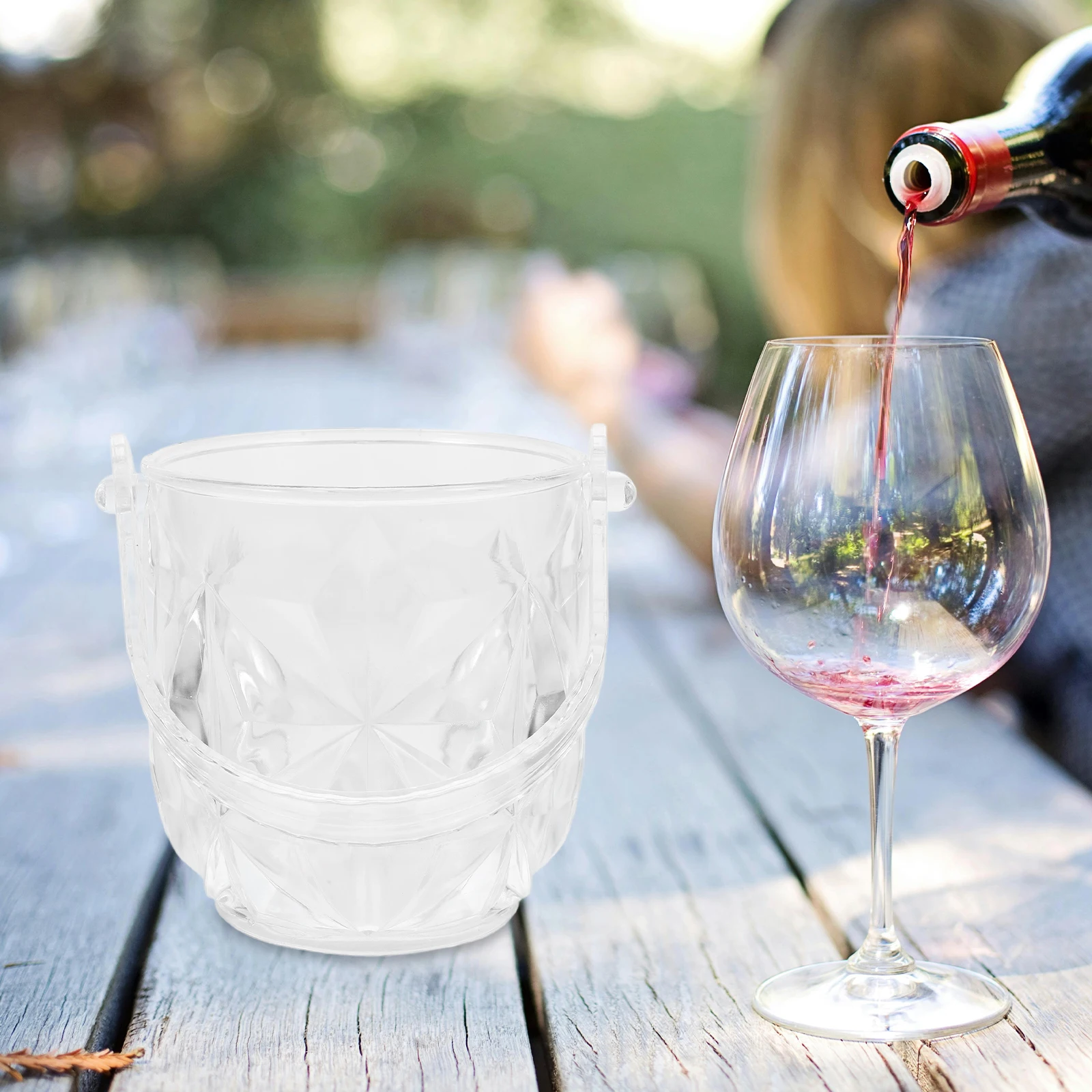 

Acrylic Ice Bucket Plastic Cube Container for Parties Beer Bottle Holder Bar Supply Reusable Storage Cool Cooler drink