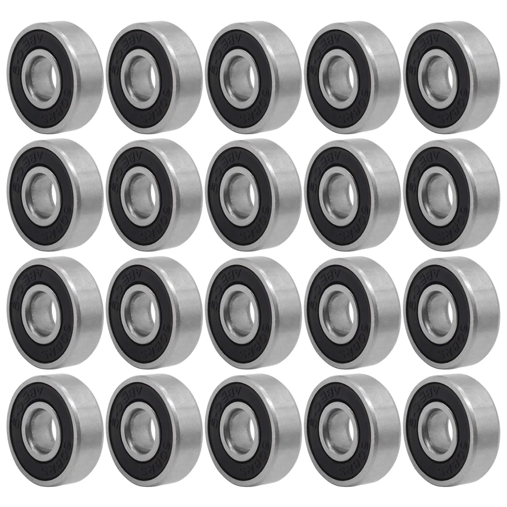 

20pcs 608 2 Inline Roller Skate Wheel Bearing Anti-rust Skateboard Wheel Bearing Sealed -9 (Black)