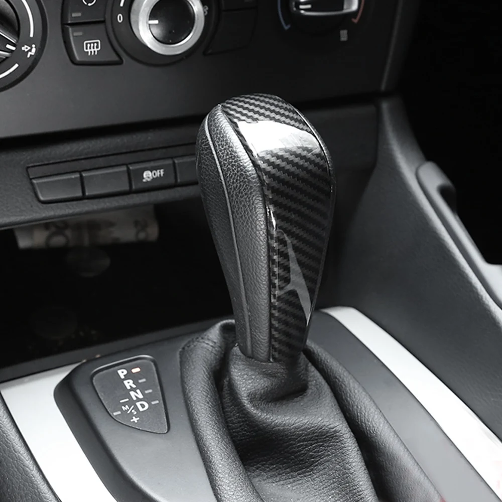 Carbon Fiber Car Gear Shift Knob Cover Shell Protection Trim Sricker for BMW XI 1 3 Series E91 E90 E93 2006-2012 Accessories