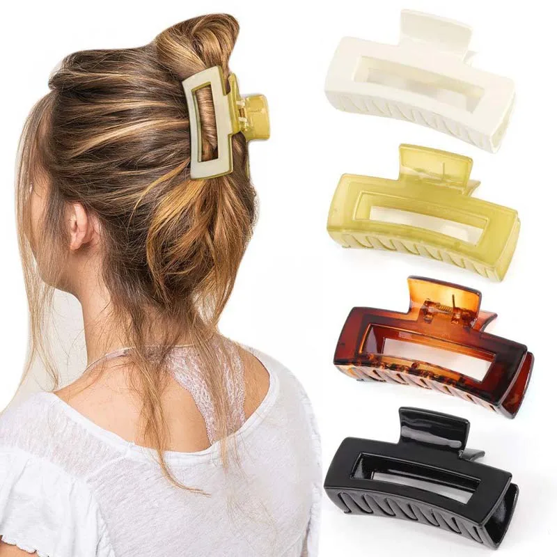 

Oaoleer Korean Women Girls Plastic Hair Claws Hair Clips Headwear Large Size Hairpin Crab Barrette Fashion Hair Accessories Gift