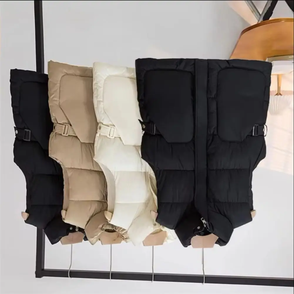 

Sleeveless Cotton Camisole 2025 Women Down Puffer Vest Cotton Vest Autumn Winter New Korean Version Stand Up Collar Loose Outer