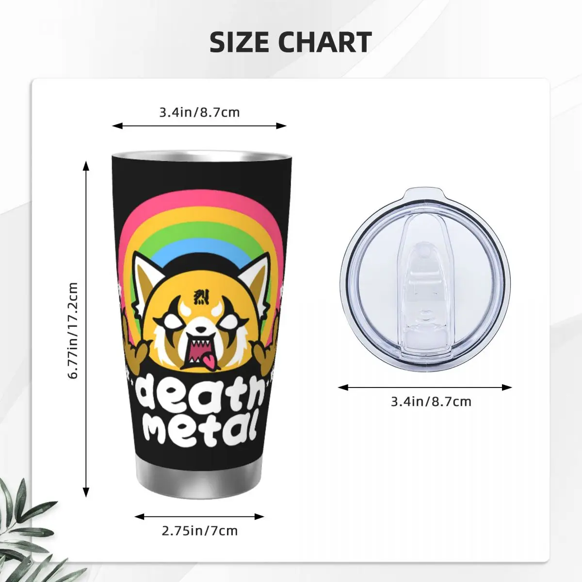Death Metal Aggretsuko Aggressive Retsuko Insulated Tumbler with Lid  Stainless Steel Thermal Mug Thermos Bottle Cup, 20oz - AliExpress 15