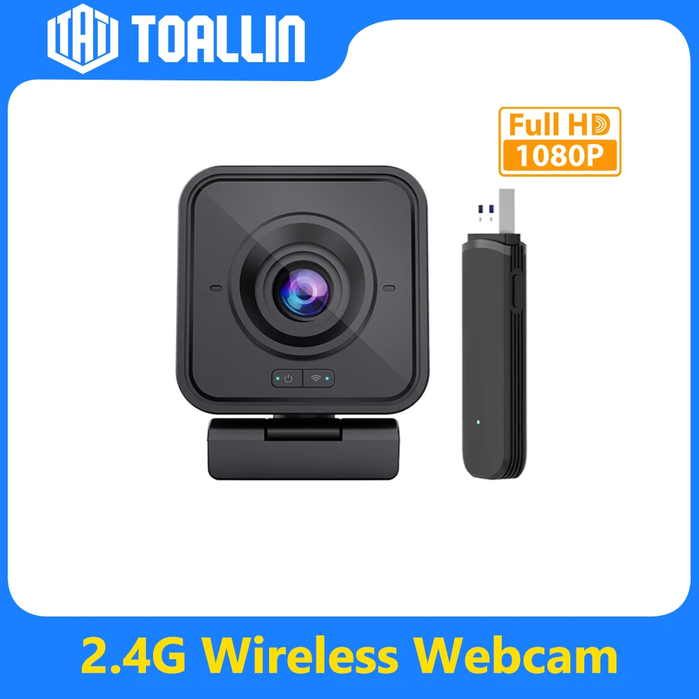 toallin webcam sem fio 1080p camera para pc com microfone com cancelamento de ruido web cam para conferencia de streaming ao vivo interno e externo 01