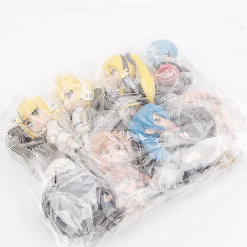 8PCS Hatsune Miku Anime Action Figures Rin Len Kaito PVC Singer Model Ornament Toys For Kids Birthday Gift