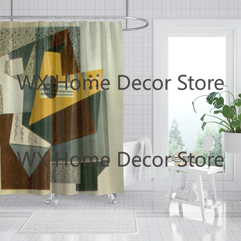 

Новый стиль, современный геометрический эскиз, занавеска для душа, устойчивая к плесени занавеска для ванной комнаты с крючками