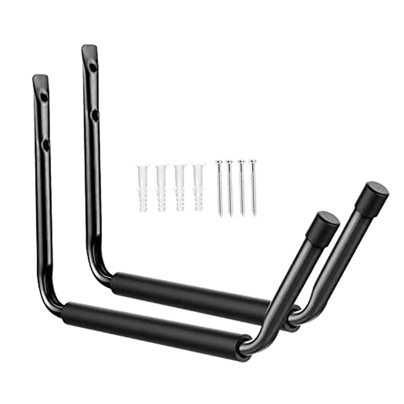 2 Pieces Garage Storage Hook Wall Mounted Garden Trough Stylish Kayak Rack for Bicycles Surfboards Hose and Tools Canoes Ladders