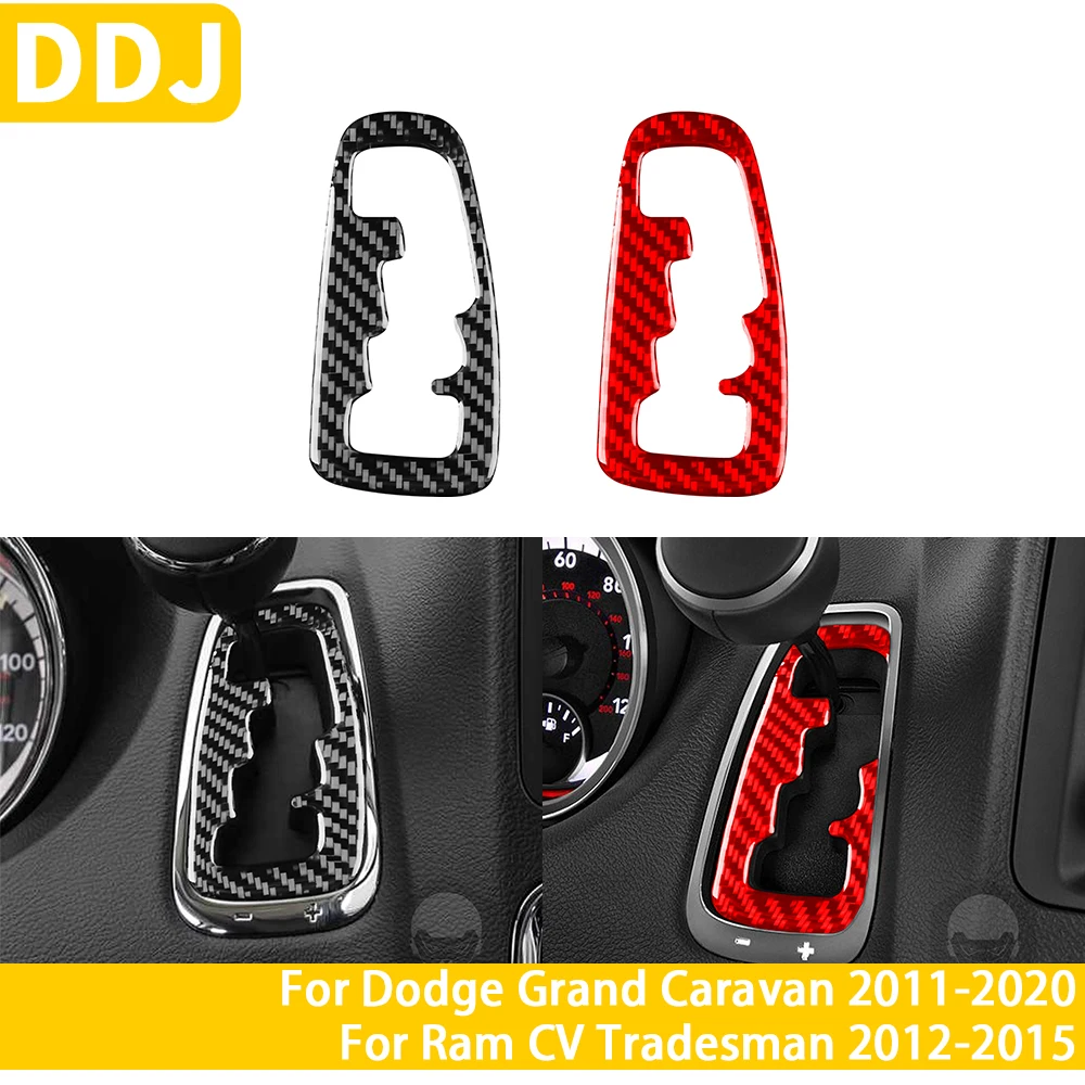 For Dodge Grand Caravan 2011-2020 For Ram CV Tradesman 2012-2015 Accessories Carbon Fiber Car Interior Gear Panel Trim Sticker