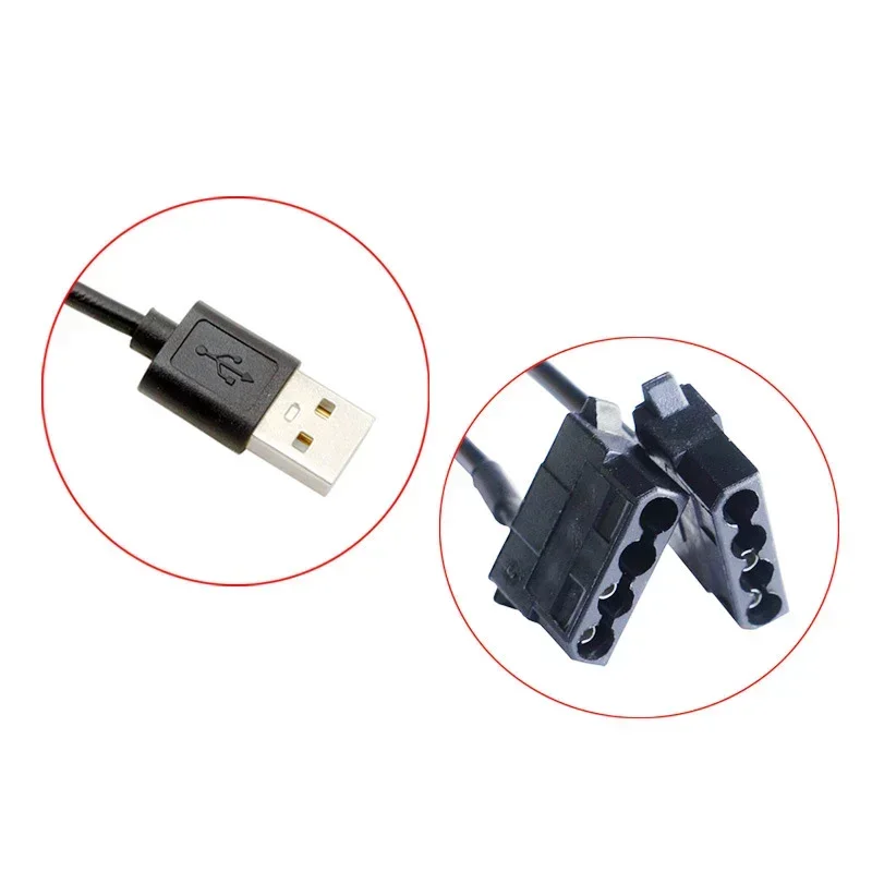 Usb Mannelijke Naar Dubbele 4pin Molex Ventilator Adapter Kabel Met Schakelaar Y Splitter Voedingsdraad Voor Computer Chassis Desktop Pc Behuizing Koeling