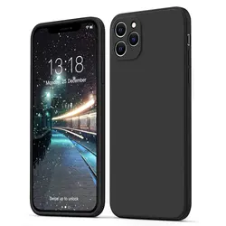 Luxury Ultra Thin Matte Silicone Soft Case For iPhone 16 15 14 Plus 13 Mini 11 ro Max XR X Xs Solid Black Full Slim Back Cover
