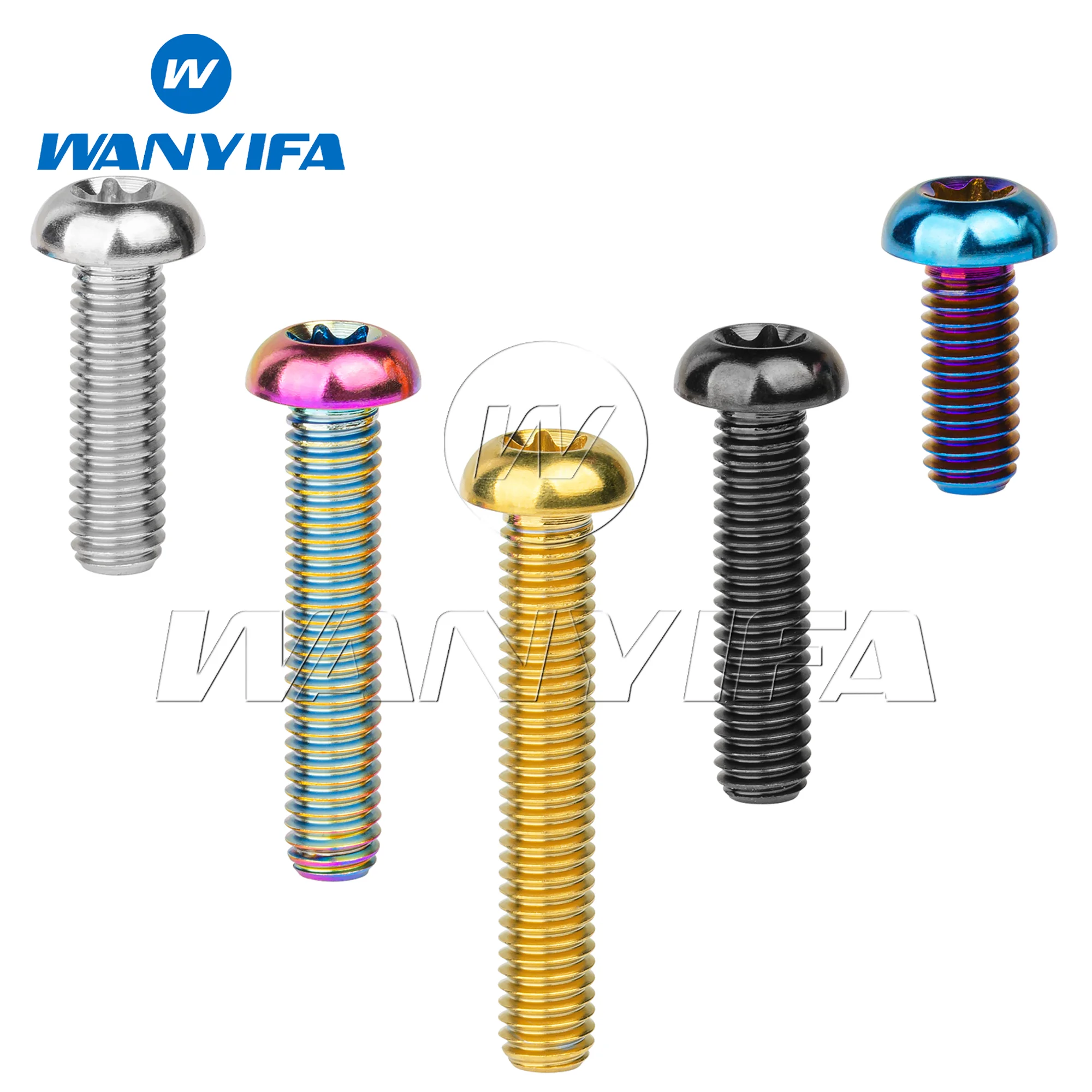 Wanyifa Titanium Bolt M6x10/15/20/25/30/35mm Half Round T30 Torx Head Screw For Motorcycle Bicycle Modification Accessories
