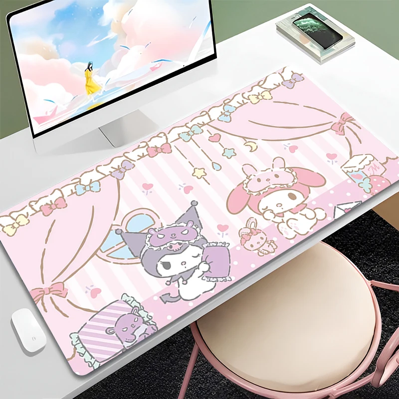 Mouse Pad Anime Kuromi Pink Desktop Mousepad Computer Accessories Anti Slip Game Mat Kawaii Desk Pads Keyboard Large Mouse Mats