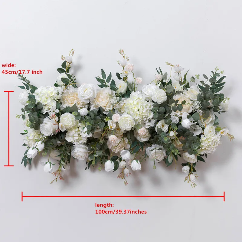 100CM Artificial Flowers Rose Peony Floral Row Outdoor Wedding DIY Arch Backdrop Wall Table Centerpices Decoration Supplies 2Pcs