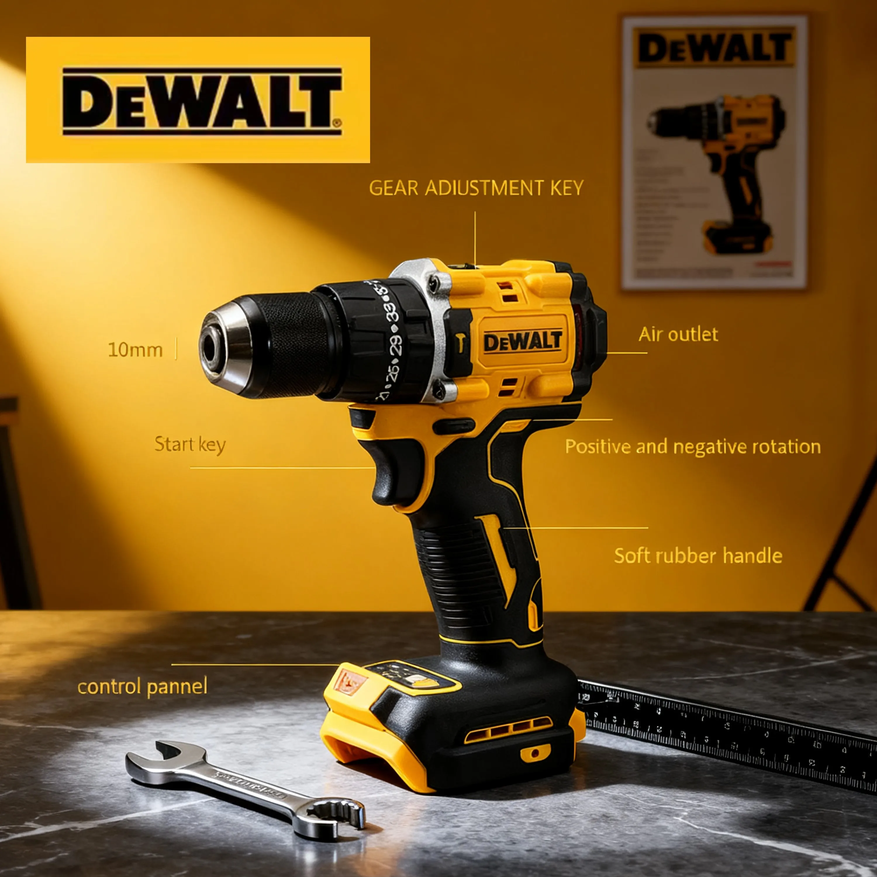 

2025 DEWALT 20V Rechargeable Brushless Compact Electric Screwdriver Hand Drill Impact Drill DCD805
