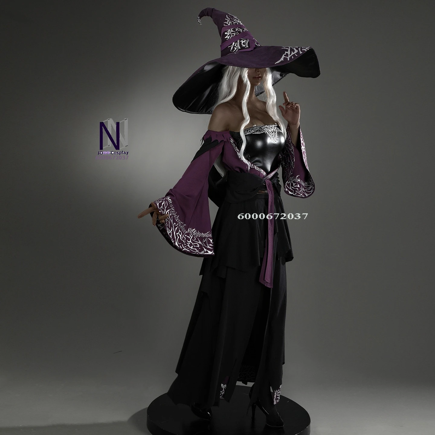 

Fashion Game Cosplay Costume Anime Recluse Role Playing Black Dress with Hat Full Set for Women Comic Con Halloween Party Suits