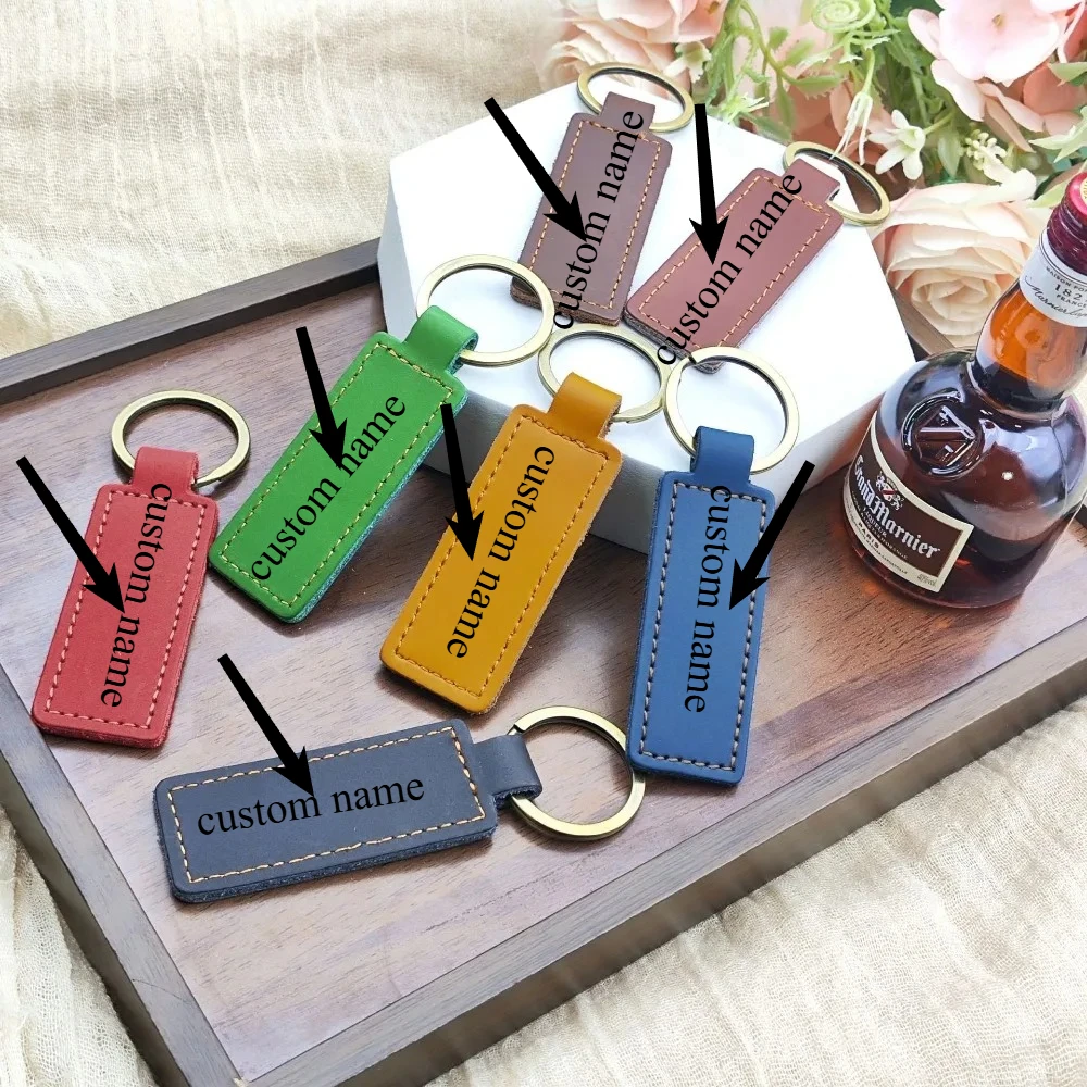 

New Versatile High-quality Spot Small Gifts Cowhide Car Keychains Genuine Leather Pendants Retro Style Friends Exclusive