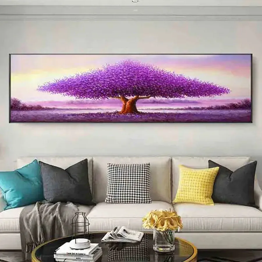 Diamond Painting Large Size Abstract Colored Tree Bird Mosaic Embroidery Full Rhinestone Picture Landscape Wall Decor AA4971