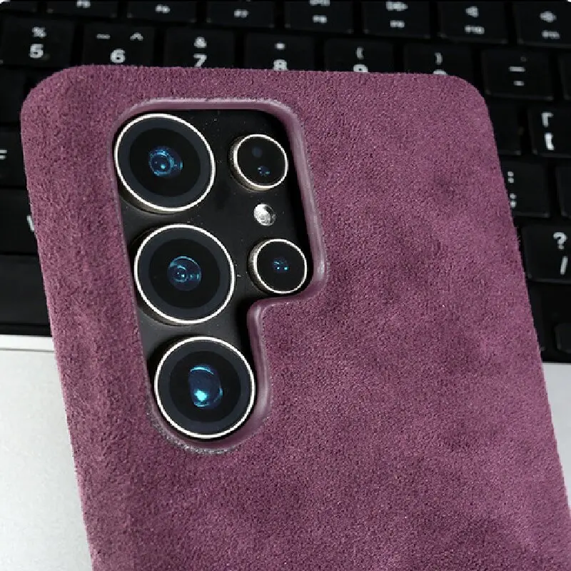 For Samsung Galaxy S25 Ultra S24 S23 S21 for Magsafe Artificial Leather Suede Phone Cover Full Coverage Magnetic Case