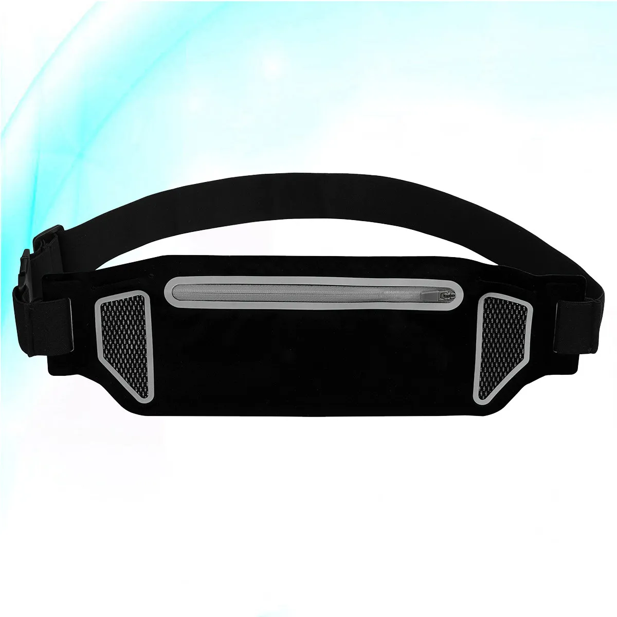 Unisex Outdoor Sports Running Waist Pack Black Ultra-Thin Waterproof Fitness Storage Pouch Adjustable Belt Bag Travel Yoga