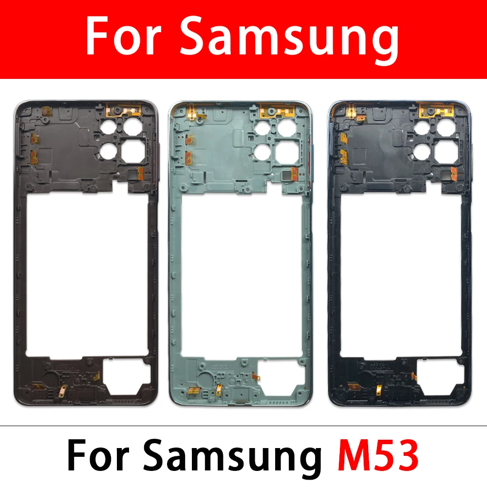 New Middle Frame For Samsung M23 M52 M53 M51 M62 5G M526B M536B M625F Door Housing Bezel Repair Parts