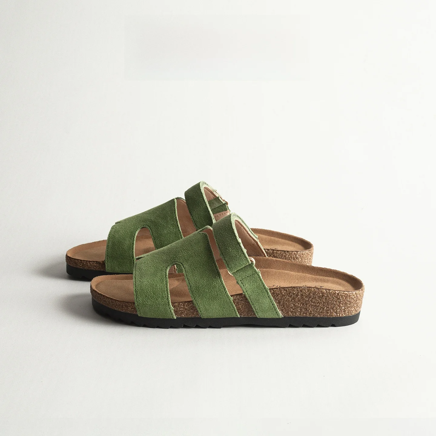 

Real Leather Retro Cork Thick Bottom Women Summer Outdoor Wear Magic Tape Fashion Open Toe Strap Sandals