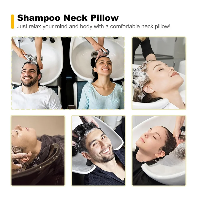 

ABNO-Salon Neck Rest Cushion With Suction Cup Non-Slip Soft Silicon Shampoo Bowl Neck Rest For Home Salon Basin