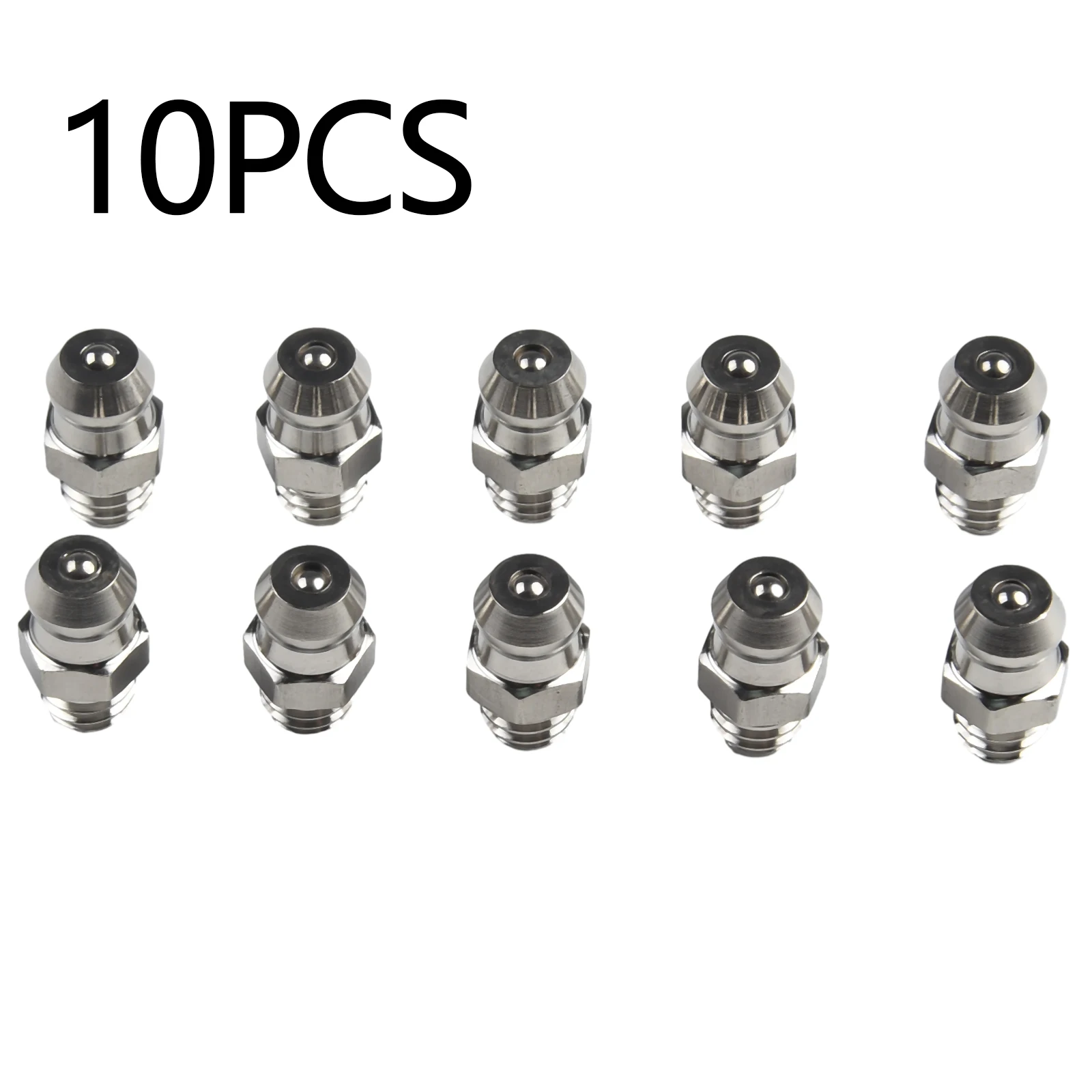 10Pcs/set Straight Hydraulic Grease Fitting M6 Thread Grease Nozzle Connection Grease Nipples For Bearings Stainless Steel