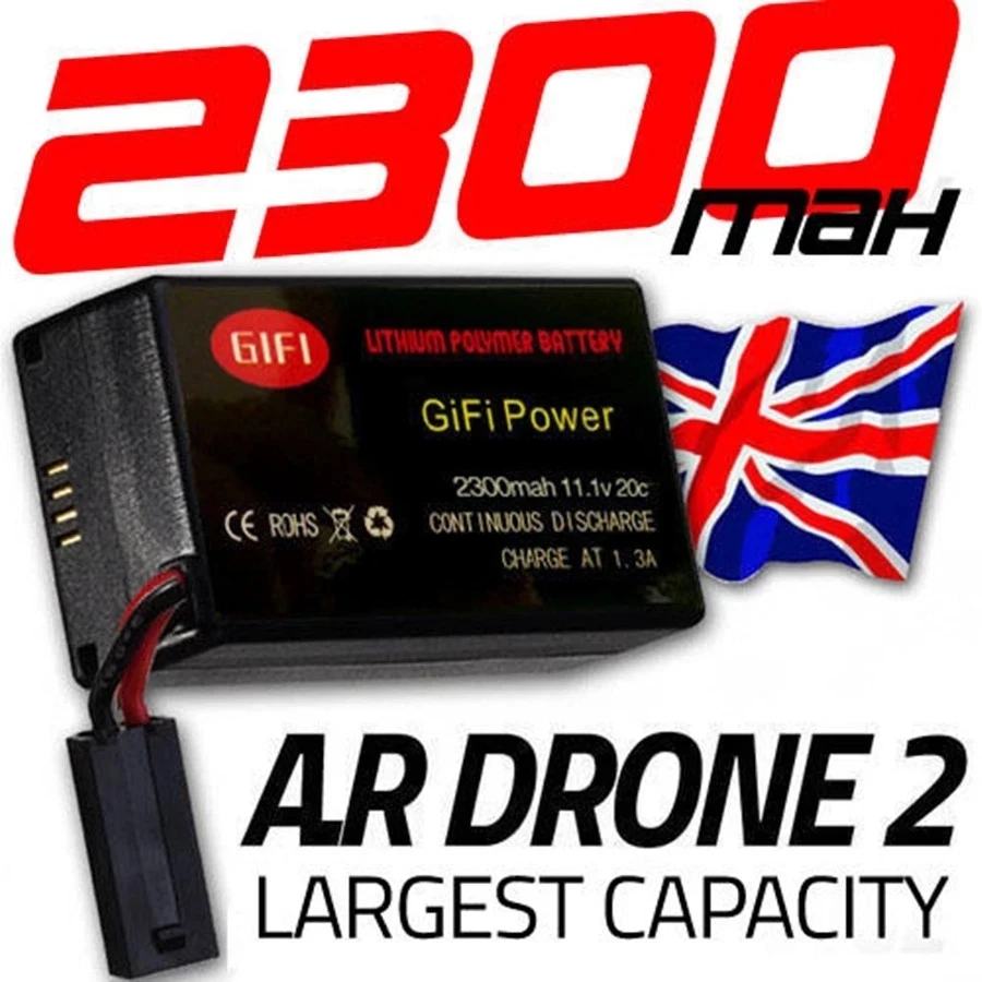 2300mAh Li Po High-capacity Battery For Parrot AR Drone 2.0 Quadcopter 11.1V 25C High Quality