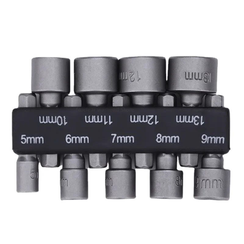 Imagem -02 - Hex Soquete Manga Bicos Nut Driver Grupo Chave de Fenda Grupo Bits Sets Ferramentas Mm13 mm Pcs por Conjunto