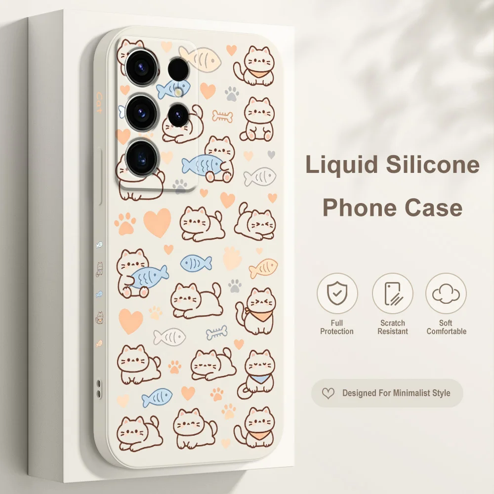 Fish Mews Phone Case For Samsung Galaxy S26 S25 Edge S24 S23 S22 S21 S20 S10 FE Plus Ultra Silicone Soft Cover