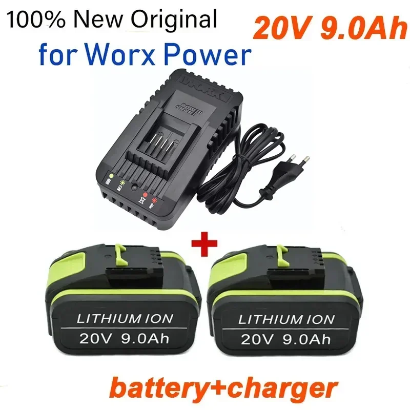 WORX 20V 9Ah electric tool charging lithium battery replacement battery WA3551 WA3553 WX390 WX176 WX178 WX386 WX678 with charger