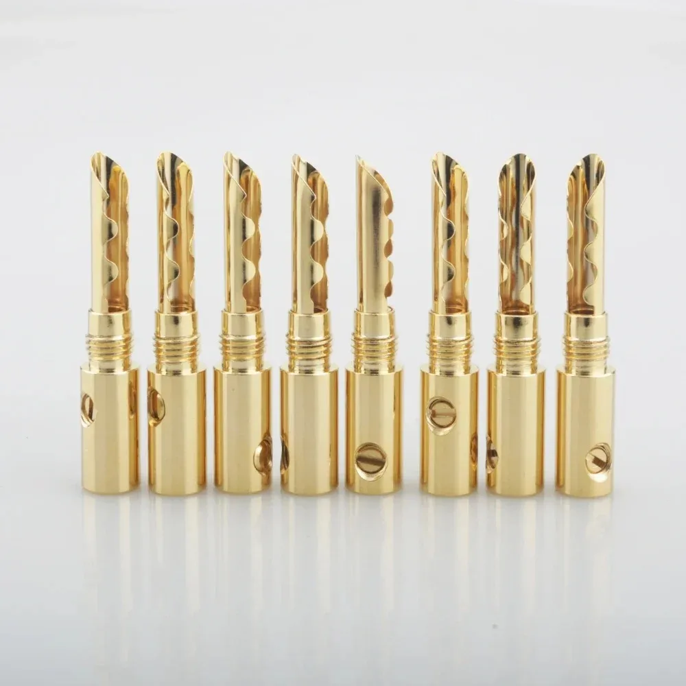 HIFI BFA Type 4mm Banana Plug Screw Locking Speaker Cable Connector 24K Gold Plated Brass DIY Amplifier Terminal 8/12/24PCS
