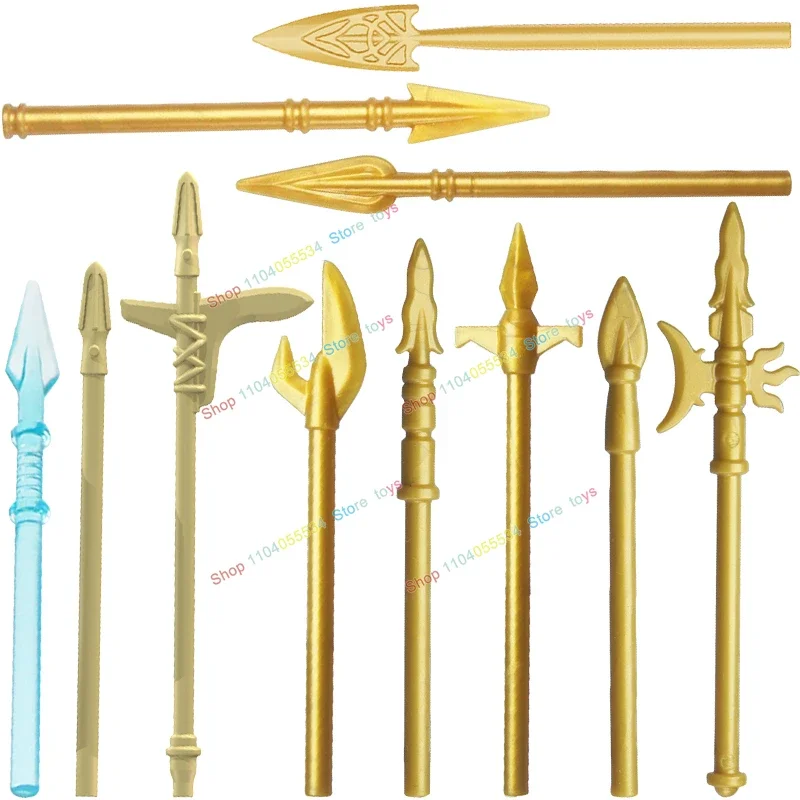 

Gold Black Silvery Sword Spear Knife Weapons Accessories Building Blocks Medieval Military Cavalry Toys Gifts 10PCS PJT024