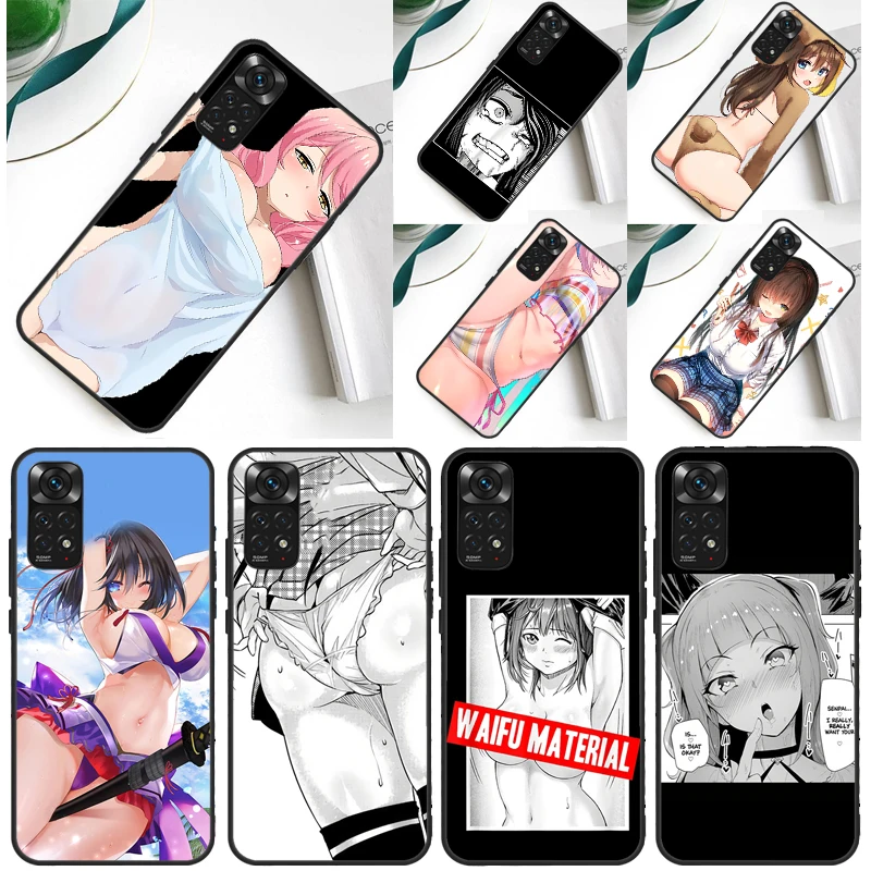 Anime Manga Waifu Senpai Case For Xiaomi Redmi Note 12 11 10 9 8 Pro 9S 10S 11S 12S Redmi 12C 9A 9C 10A 10C Coque