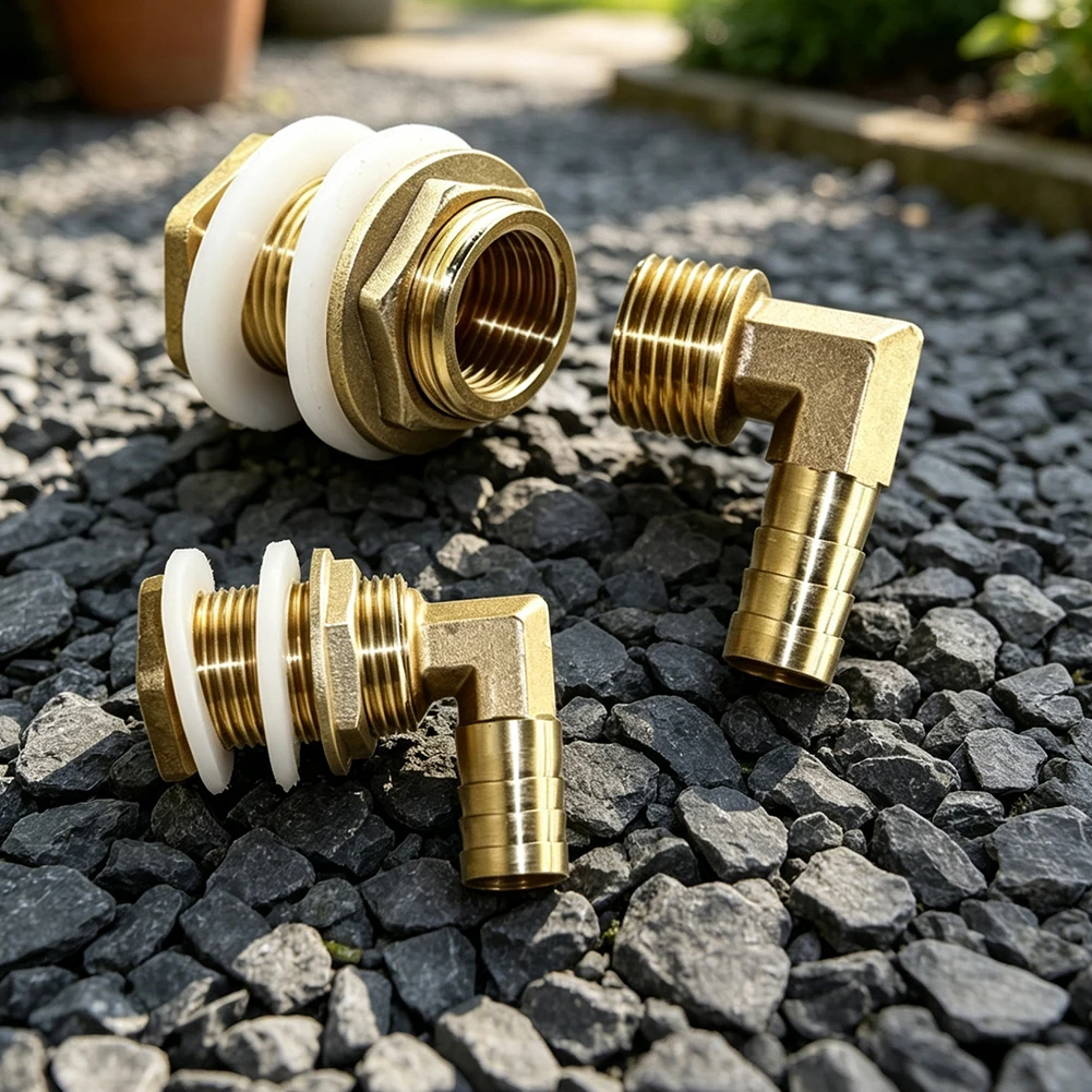 Brass Plumbing Fitting with Male Threaded Base for Connecting Hoses to For Plastic Rainwater Barrels 25mm Connection