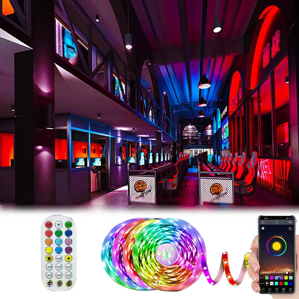 LED Light Strips Bluetooth APP Controller Flexible RGB 5050 Decoration BackLight Lamp Night light Luminous String For Bedroom