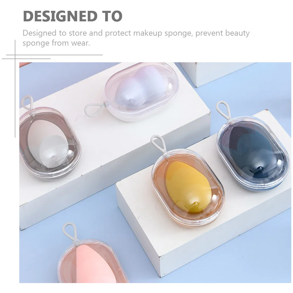 

4pcs Makeup Egg Storage Boxes PP Material Portable Travel Size Beauty Sponge Holders Durable Cases For Women