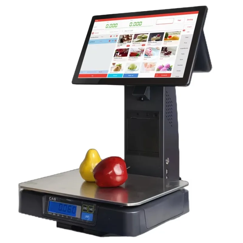 AI Weighing Scale Checkout Register Machine POS Systems with Cloudy Online Android Software Retail Cash Register Checkout System